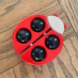 Bajo ladybird wooden roller toy ladybug push toy